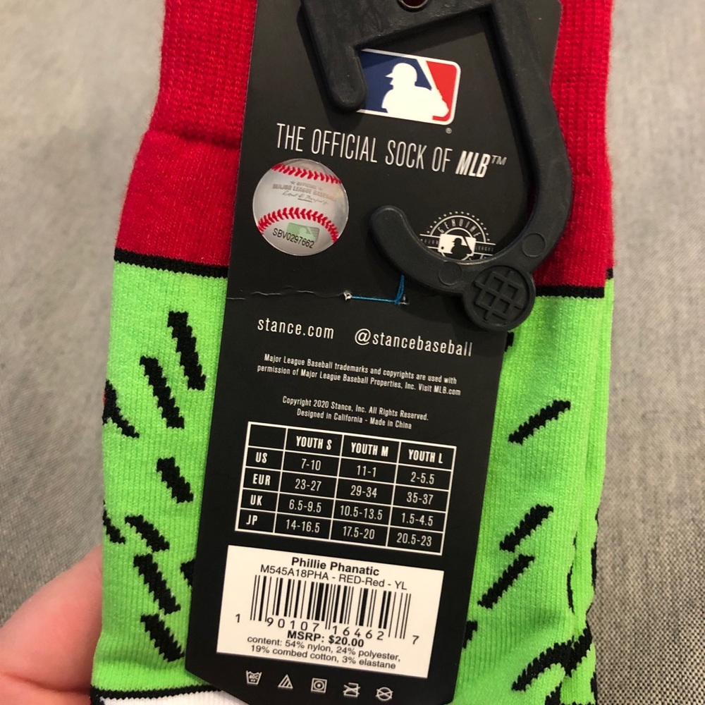 Stance Phillies Phanatics Crew Socks Youth Kids L - Picture 8 of 11
